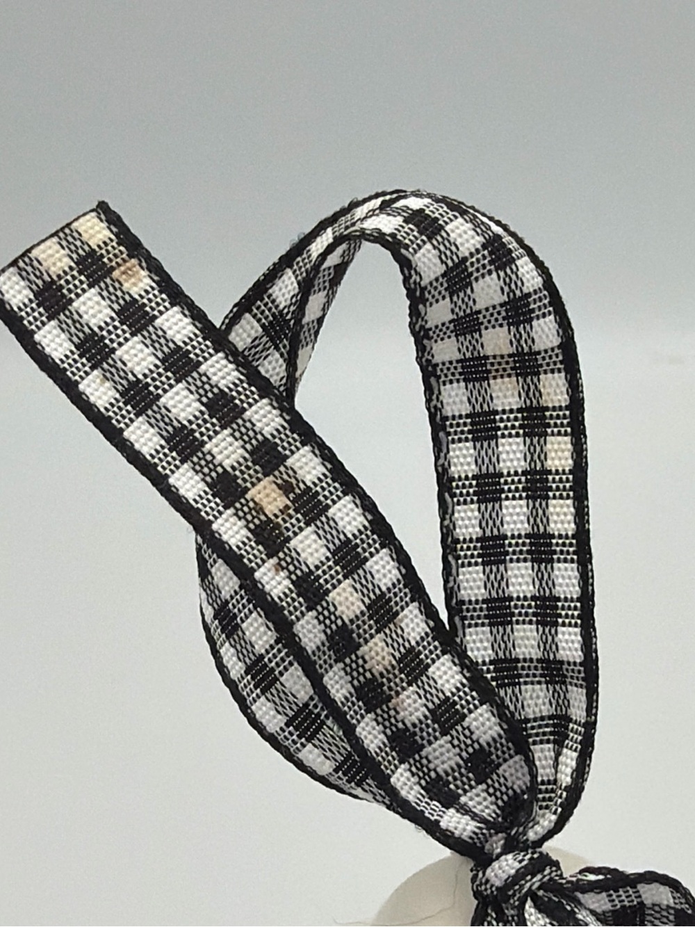 Rae Dunn Mini Round Baby Bird House With Plaid Black White Ribbon 5" Tall - Picture 3 of 10